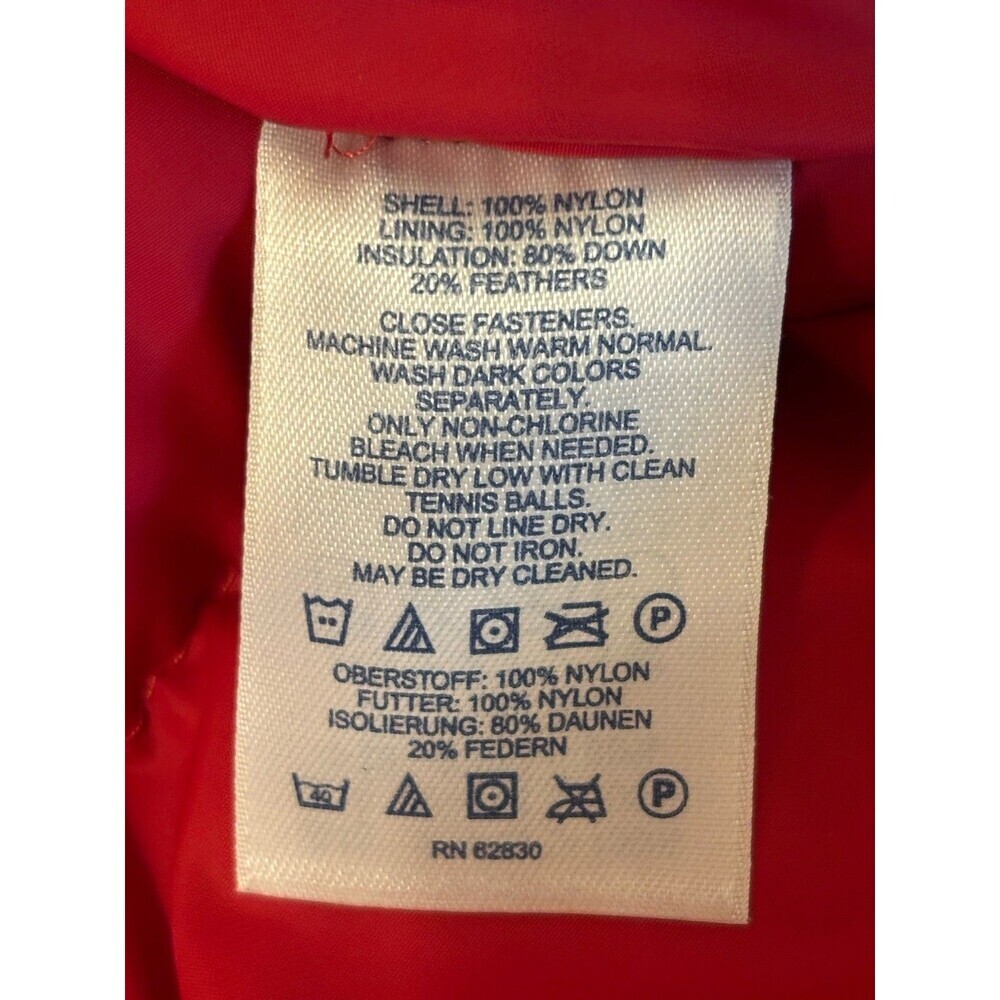 Lands’ End Goose Down Puffer Vest Snap Front Quilted Feathers Women’s Red Sz Med - Picture 5 of 8
